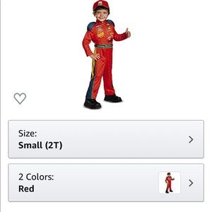 Toddler 2T lightning McQueen costume